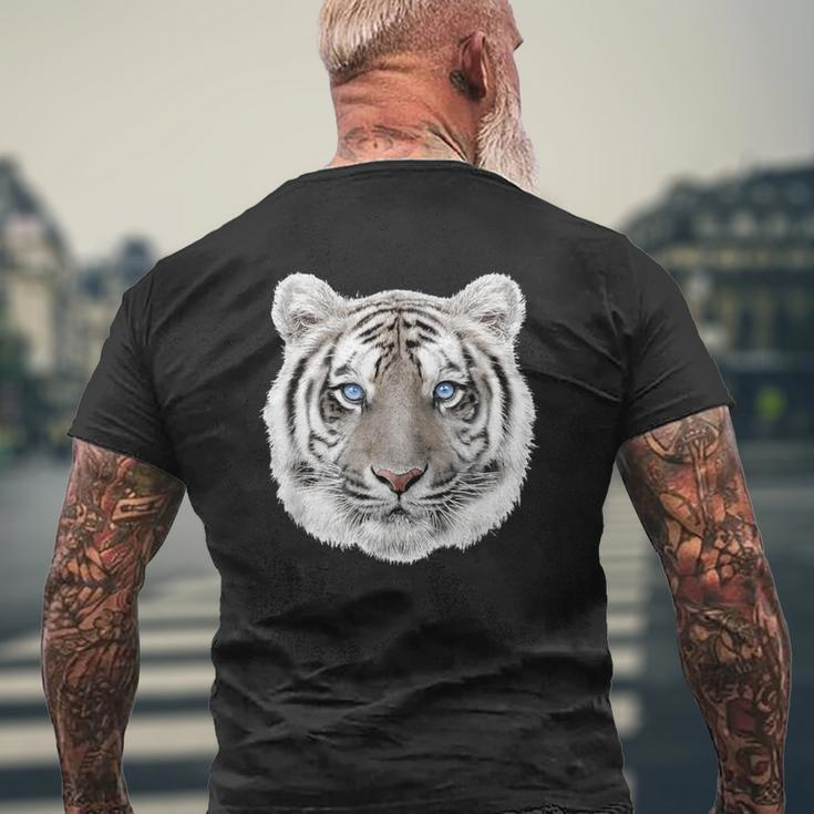 Schwarzes Kurzärmliges Herren-T-Kurzärmliges Herren-T-Shirt mit Weißem Tiger-Gesicht, Tiermotiv Tee Geschenke für alte Männer