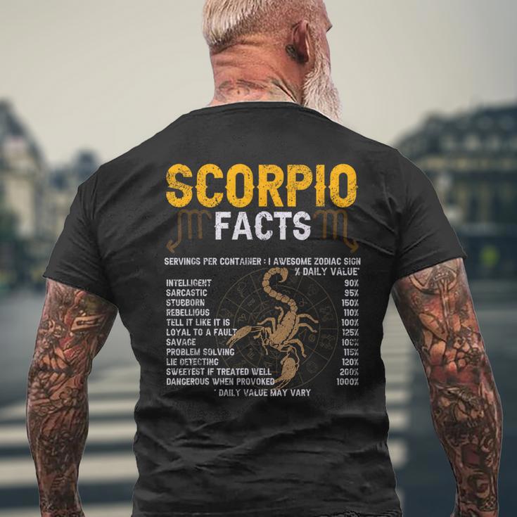 Scorpio Facts Zodiac Sign Personality Horoscope Facts Men's T-shirt Back Print Gifts for Old Men