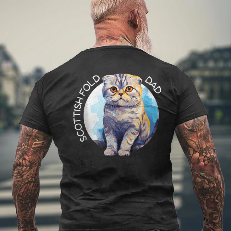 Scottish Fold Katzen Papa Cat Dad Daddy Haustier Freund T-Shirt mit Rückendruck Geschenke für alte Männer