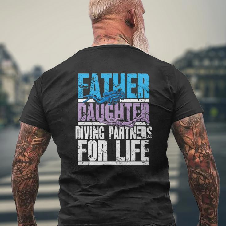 Scuba Diving Dad And Daughter Diving Partners For Life Mens Back Print T-shirt Gifts for Old Men