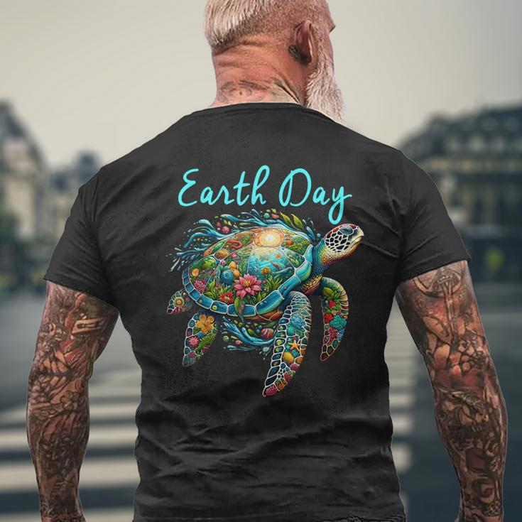 Sea Turtle Earth Day Save The Earth Men's T-shirt Back Print Gifts for Old Men