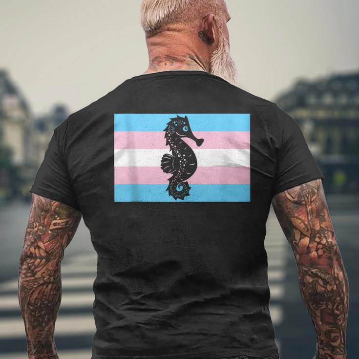 Seahorse Dad Pregnant Trans Man Men's T-shirt Back Print Gifts for Old Men