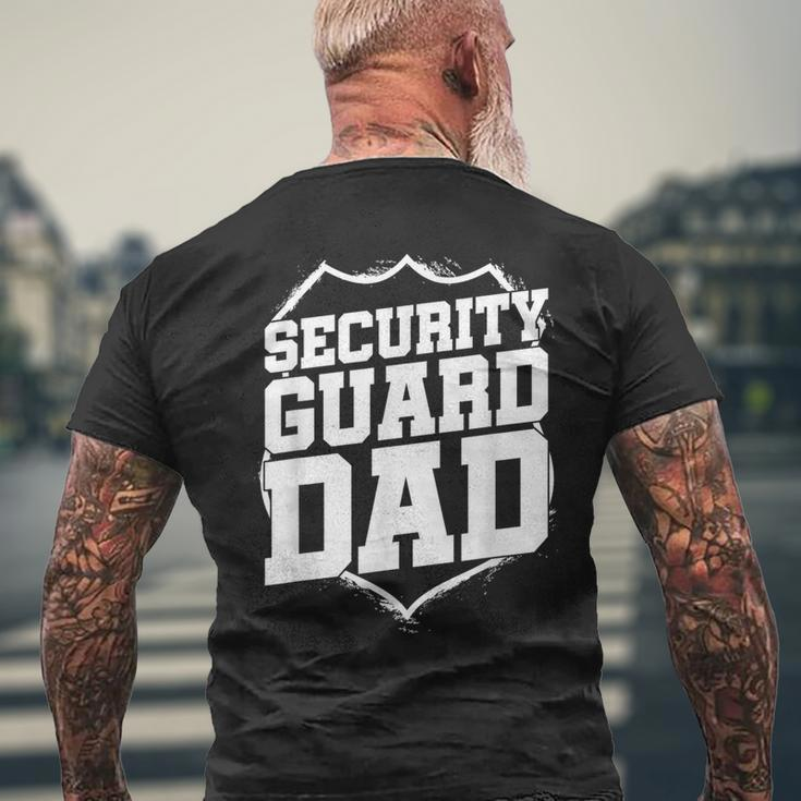 Security Guard Dad Purple Line Watchman Security Officer Men's T-shirt Back Print Gifts for Old Men