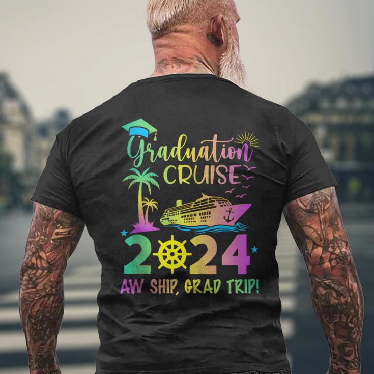 Senior 2024 Graduation Cruise Aw Ship Grad Trip Party Men's T-shirt Back Print Gifts for Old Men