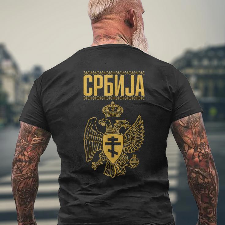 Serbia Serbian Serb Srbija Eagle T-Shirt mit Rückendruck Geschenke für alte Männer