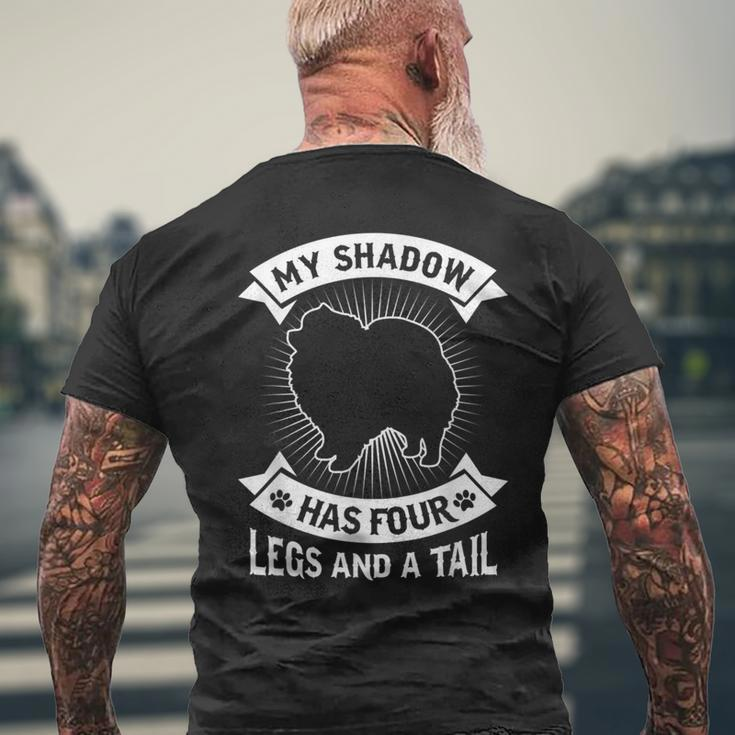 My Shadow Has 4 Legs And A Tail Pomeranian Spitz Dog Men's T-shirt Back Print Gifts for Old Men