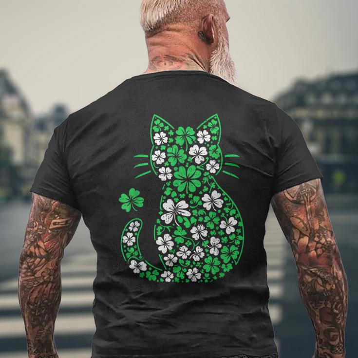 Shamrock Irish Cat Graphic Saint Patrick Day For Cat Lovers Men's T-shirt Back Print Gifts for Old Men