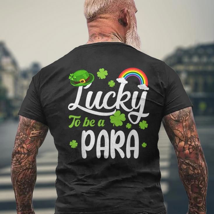 Shamrocks Lucky To Be A Para Happy St Patrick's Day Men's T-shirt Back Print Gifts for Old Men