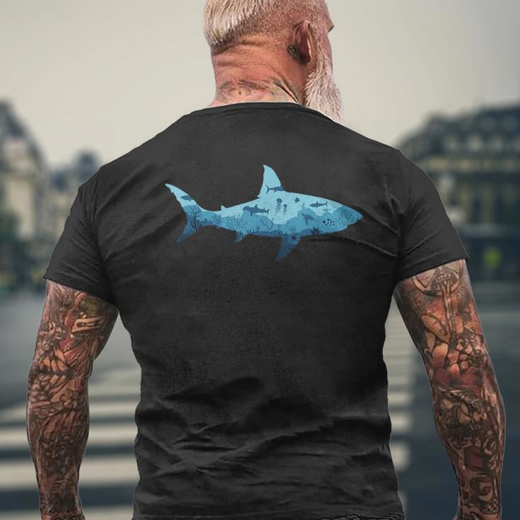 Shark Underwater Life Ocean Underwater World T-Shirt mit Rückendruck Geschenke für alte Männer