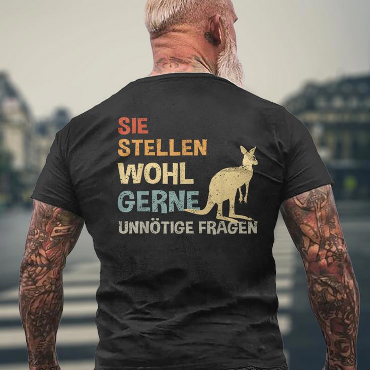 Sie Stellen Wohl Gerne Unnecessary Fragen Retro Kangaroo S T-Shirt mit Rückendruck Geschenke für alte Männer