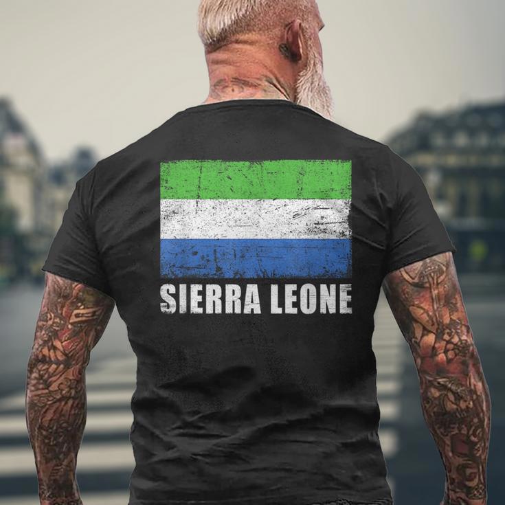 Sierra Leone Flag Grunge Country Flag Sierra Leone Men's T-shirt Back Print Gifts for Old Men