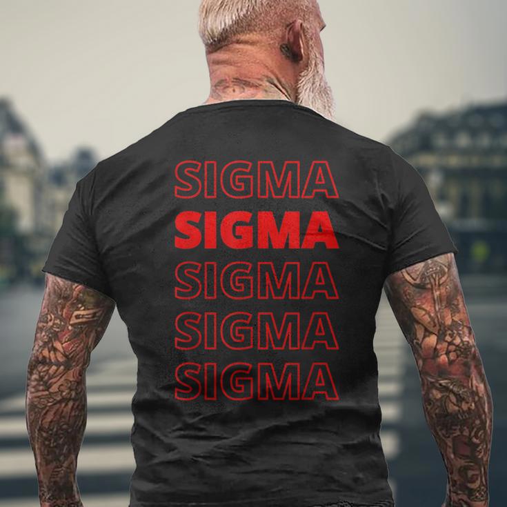 Sigma Male Modern Minimal Loner Wolf Sigma Grindset Meme T-Shirt mit Rückendruck Geschenke für alte Männer