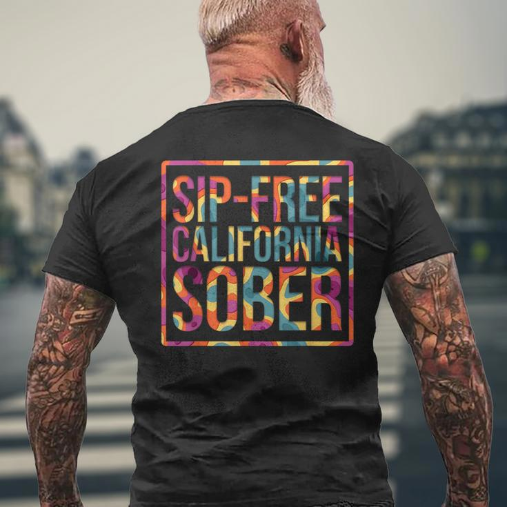 Sip Free California Sober Recovery Legal Implications Retro Men's T-shirt Back Print Gifts for Old Men