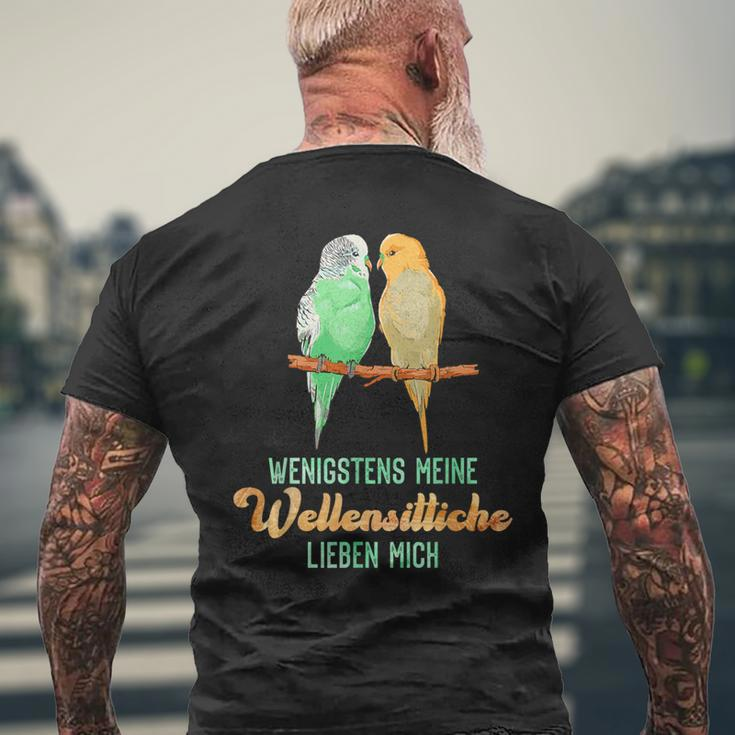 Sittich Wenigstens Meine Wellensittiche Birds Budgie T-Shirt mit Rückendruck Geschenke für alte Männer