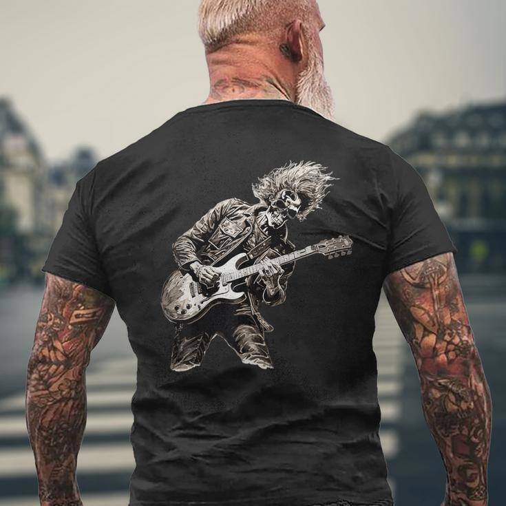 Skeleton Guitar Guy Rock And Roll Band Rock On Men's T-shirt Back Print Gifts for Old Men