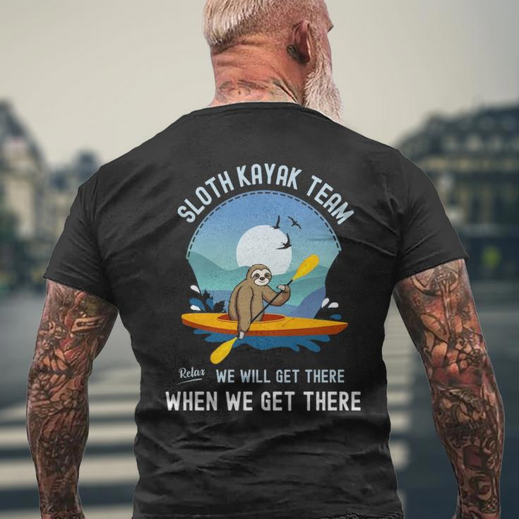 Sloth Kayak Team We Will Get There When We Get There Men's T-shirt Back Print Gifts for Old Men