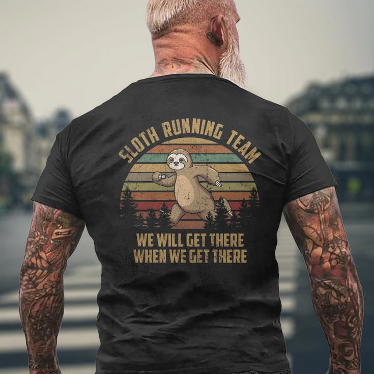 Sloth Running Team Vintage Men's T-shirt Back Print Gifts for Old Men