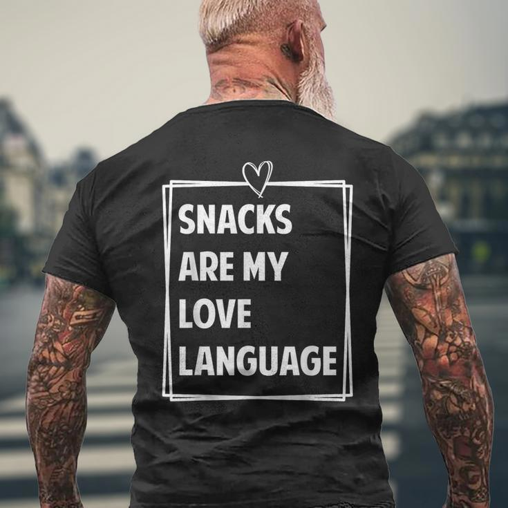 Snacks Are My Love Language Valentines Day Toddler Kid Men's T-shirt Back Print Gifts for Old Men