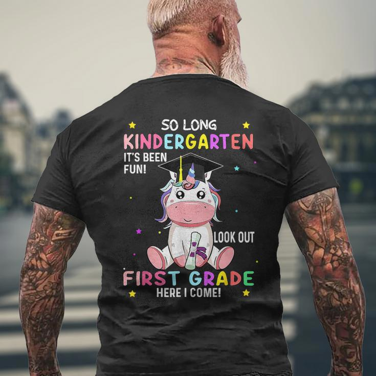 So Long Kindergarten Graduation Class 2024 Unicorn Girls Men's T-shirt Back Print Gifts for Old Men