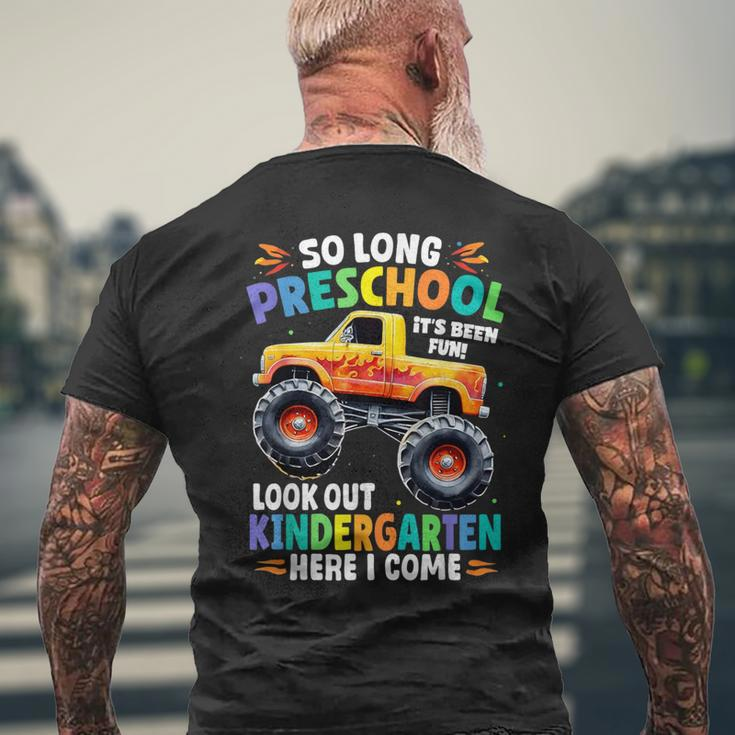 So Long Preschool Graduation Class 2024 Monster Truck Men's T-shirt Back Print Gifts for Old Men