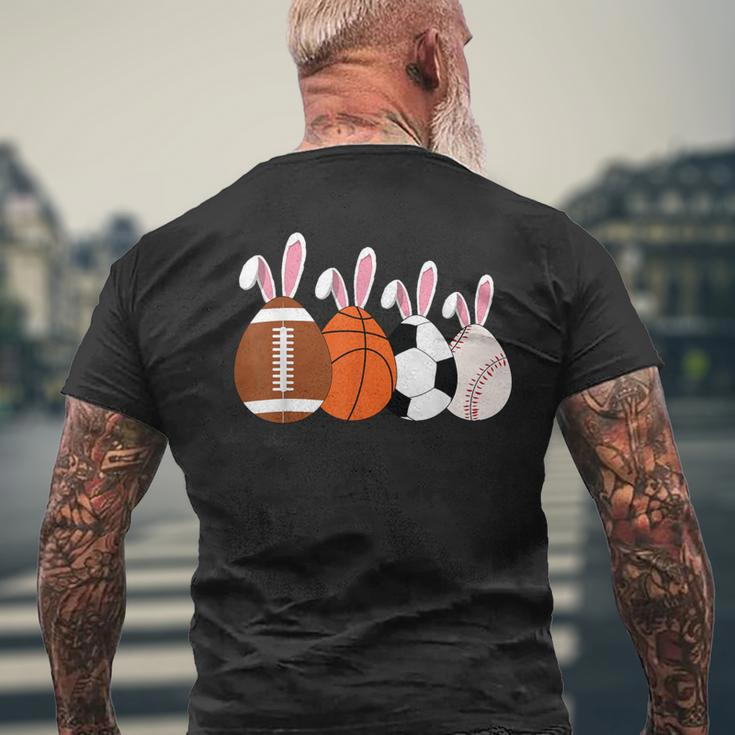 Soccer Basketball Baseball Football Sports Easter Rabbits Men's T-shirt Back Print Gifts for Old Men