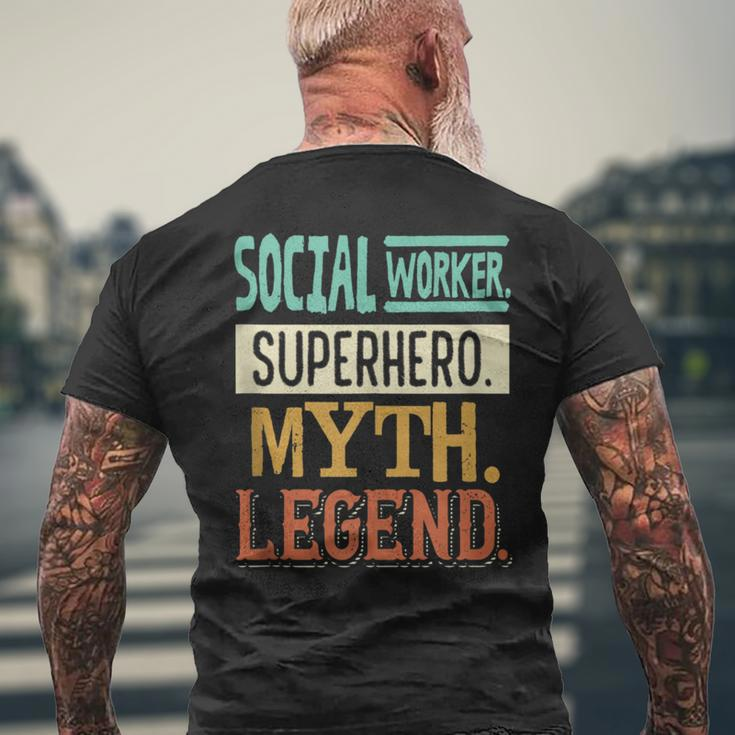 Social Worker Superhero Myth Legend Social Working Work Men's T-shirt Back Print Gifts for Old Men