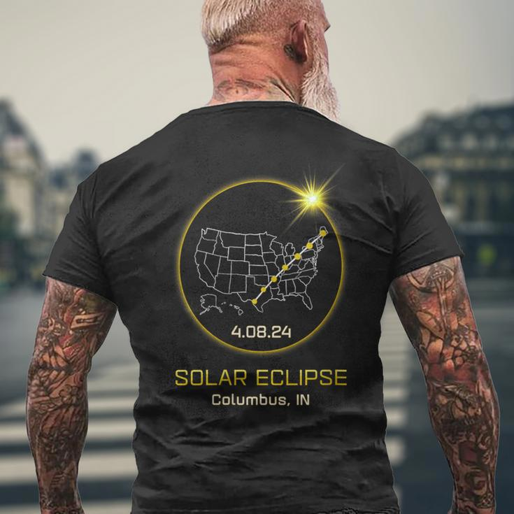 Solar Eclipse 2024 Columbus In Indiana Totality Eclipse Men's T-shirt Back Print Gifts for Old Men