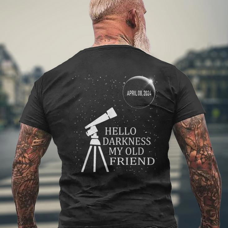 Solar Eclipse 2024 Hello Darkness My Old Friend 2024 Men's T-shirt Back Print Gifts for Old Men