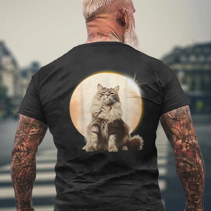 Solar Eclipse 2024 Maine Coon Cat America Totality Men's T-shirt Back Print Gifts for Old Men