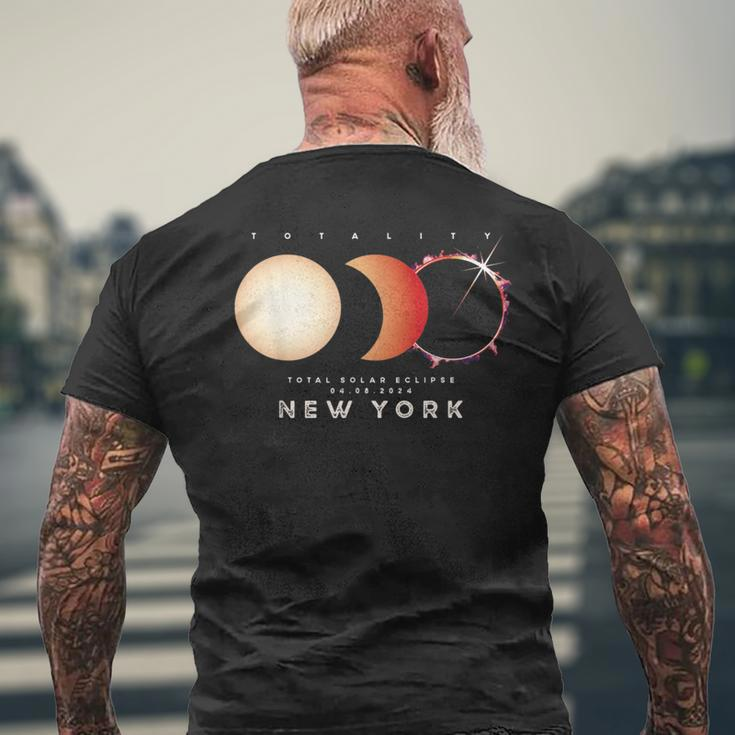 Solar Eclipse 2024 New York Total Eclipse American Graphic Men's T-shirt Back Print Gifts for Old Men