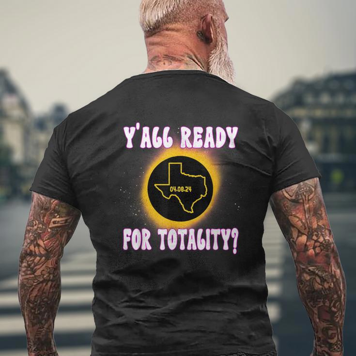 Solar Eclipse 2024 Texas Y'all Ready For Totality Men's T-shirt Back Print Gifts for Old Men