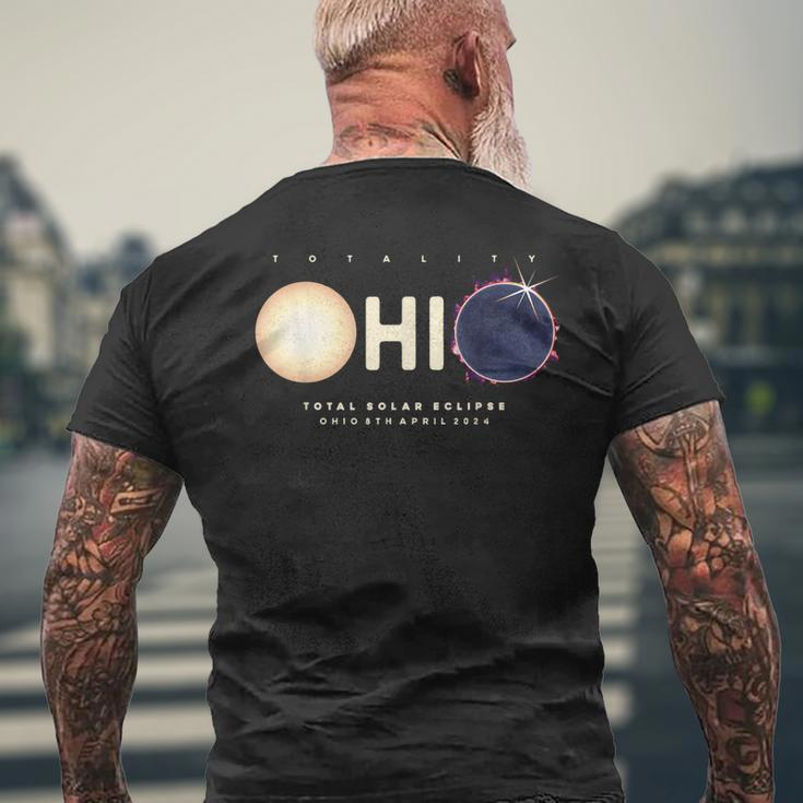 Solar Eclipse 2024 Total Eclipse Ohio North America Graphic Men's T-shirt Back Print Gifts for Old Men