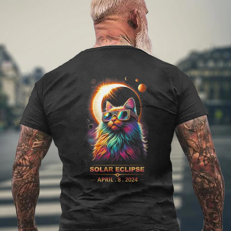 Solar Eclipse April 8 2024 Cats Lovers Men's T-shirt Back Print Gifts for Old Men