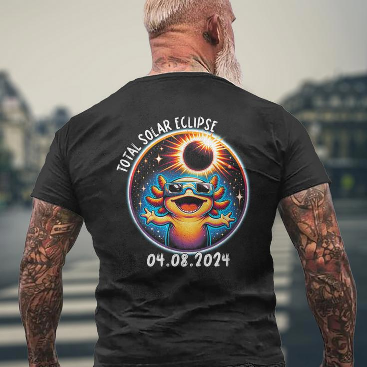 Solar Eclipse Axolot Wearing Glasses Pet April 8 2024 Men's T-shirt Back Print Gifts for Old Men