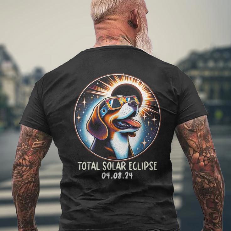 Solar Eclipse Beagle Wearing Glasses Pet April 8 2024 Men's T-shirt Back Print Gifts for Old Men