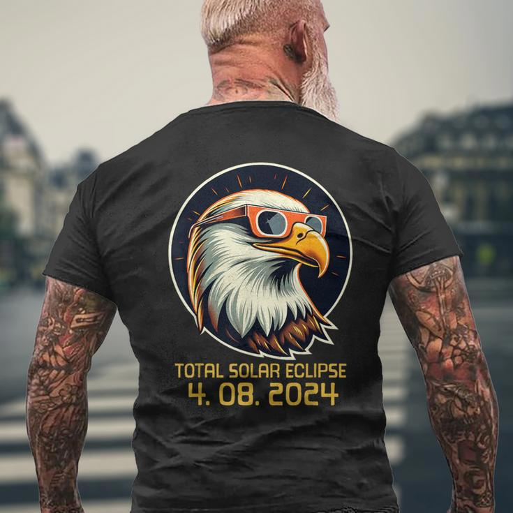 Solar Eclipsetwice In Lifetime 2024 Solar Eclipse Bald Eagle Men's T-shirt Back Print Gifts for Old Men