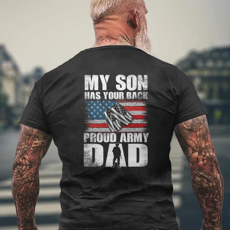 My Son Has Your Back Proud Army Dad Military Dad Mens Back Print T-shirt Gifts for Old Men