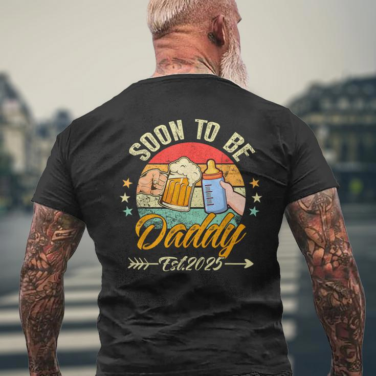 Soon To Be Daddy 2025 First Time Daddy 2025 Retro New Dad Men's T-shirt Back Print Gifts for Old Men