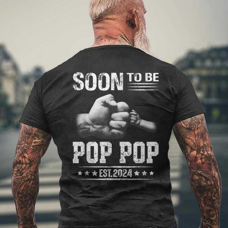Soon To Be Pop Pop Est2024 Fathers Day New Dad Men's T-shirt Back Print Gifts for Old Men