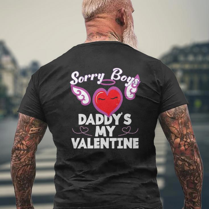 Sorry Boys My Daddy Is My Valentine Heart Angel Mens Back Print T-shirt Gifts for Old Men