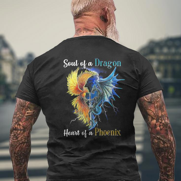 Soul Of A Dragon Heart Of A Phoenix Men's T-shirt Back Print Gifts for Old Men
