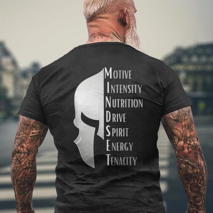 Spartan Mindset Motivational Inspirational Quote Graphic Men's T-shirt Back Print Gifts for Old Men