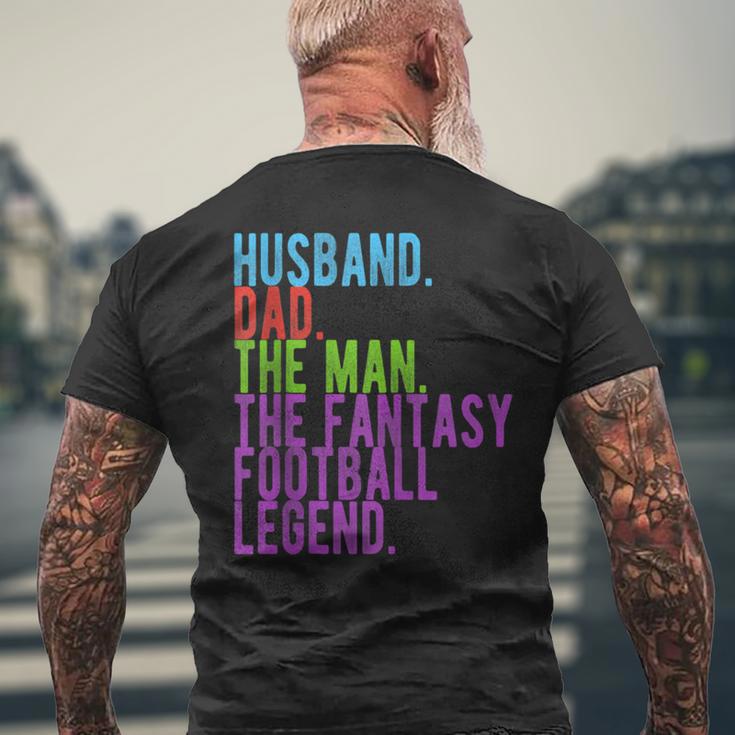 Spass Ehemann Papa Der Mann Der Fantasy-Fussball-Legende T-Shirt mit Rückendruck Geschenke für alte Männer