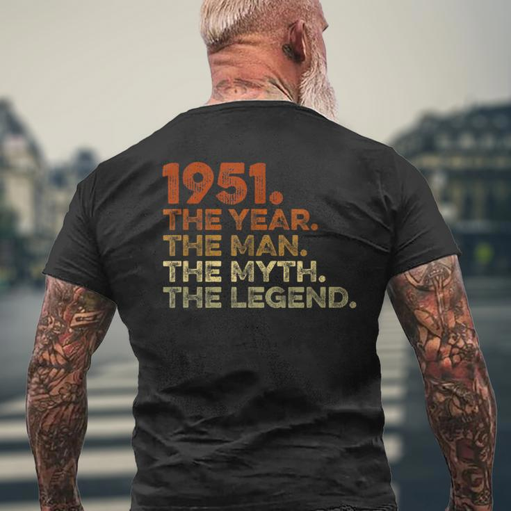 Special Birthday Vintage 1951 Year Man Myth Legend Men's T-shirt Back Print Gifts for Old Men