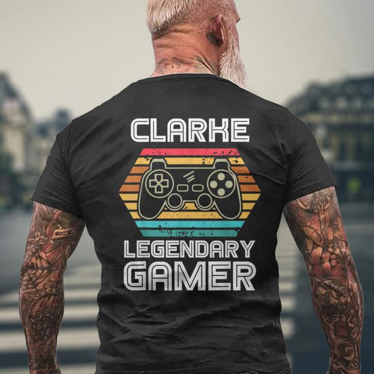 Special Clarke Legendary Video Gamer Custom Name Men's T-shirt Back Print Gifts for Old Men