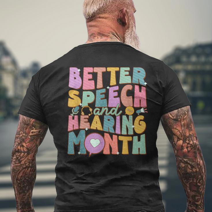 Speech And Hearing Month Slp Speech Language Therapist Men's T-shirt Back Print Gifts for Old Men