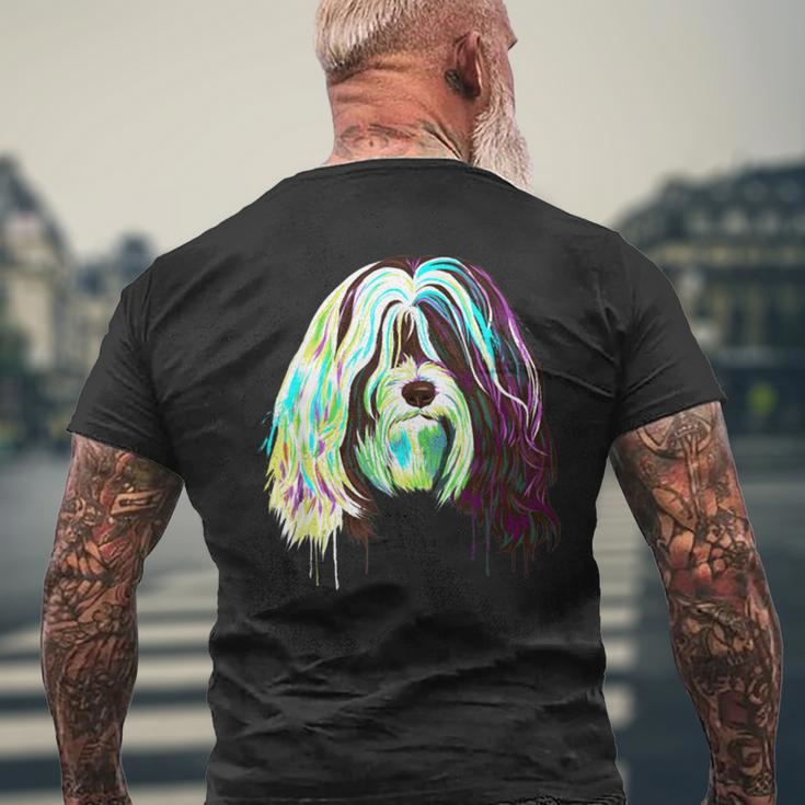 Splash Tibet Terrier Hund T-Shirt mit Rückendruck Geschenke für alte Männer