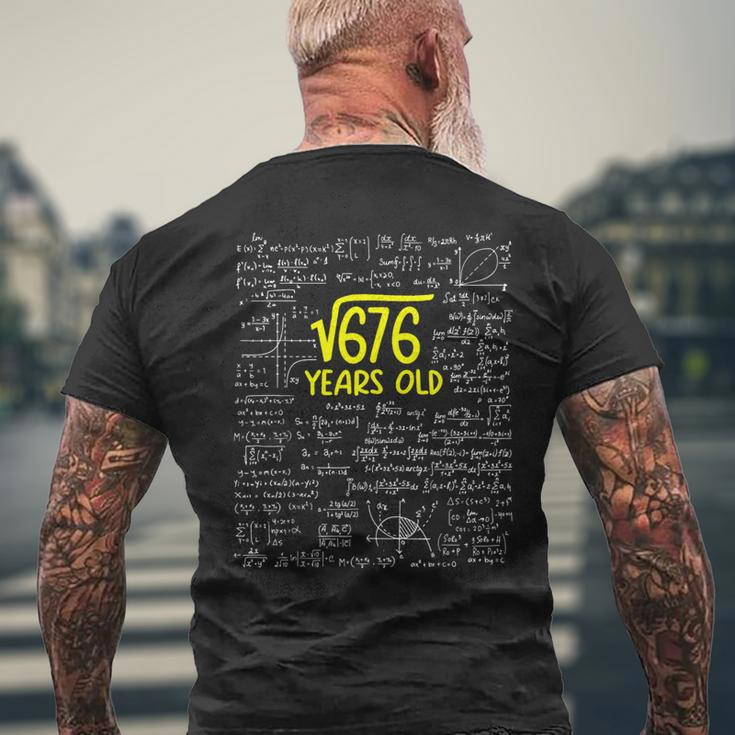 Square Root Of 676 26 Years Old Math Lover 26Th Bday Men's T-shirt Back Print Gifts for Old Men