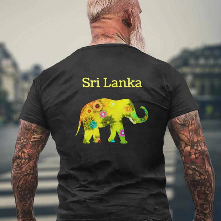 Sri Lanka Elephant Mens Back Print T-shirt Gifts for Old Men