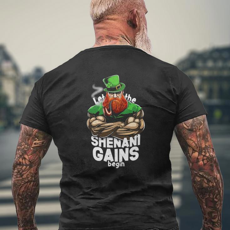 St Patrick's Day Jacked Leprechaun Time To Make Gains Mens Back Print T-shirt Gifts for Old Men